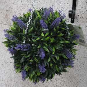 Artificial Lavender Hanging Topiary Ball 30cm