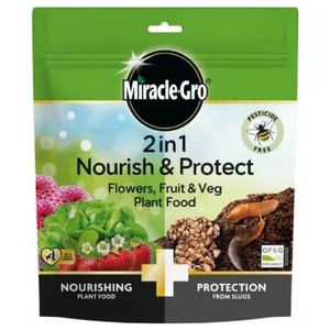 Miracle-Gro® 2 in 1 Nourish & Protect Flowers, Fruit & Veg Plant Food + Slug Protection
