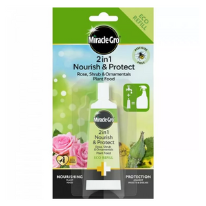 Miracle-Gro® 2 in 1 Nourish & Protect Rose, Shrubs & Ornamental Ready To Use Plant Food + Protection Against Insects and Diseases Eco-Refill