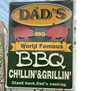 Dad's BBQ Metal Sign