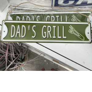 Dad's Grill Metal Sign